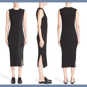 NWT $595 GREY JASON WU‎ Beaded Knit Midi Dress in Black [SZ Small ]